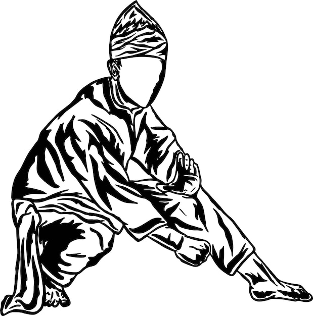 Vector illustration of pencak silat fighter vector