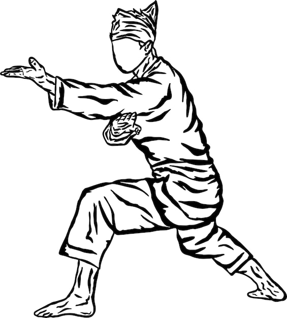 illustration of pencak silat fighter vector