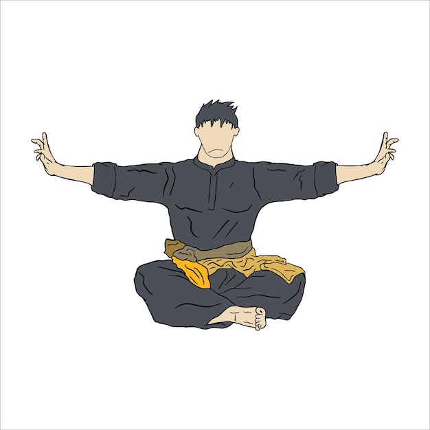 illustration of pencak silat fighter