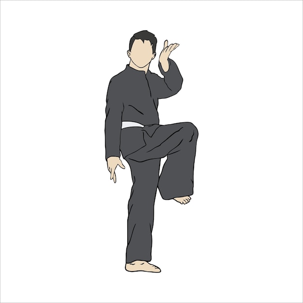 illustration of pencak silat fighter