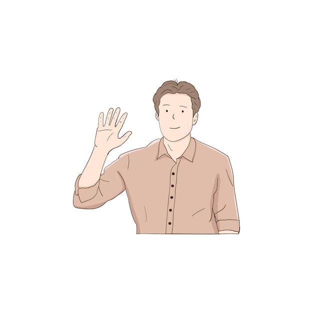 Illustration of people waving in greeting