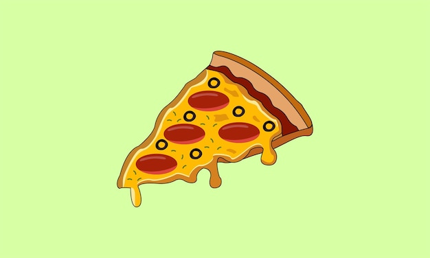 Illustration Of Peperoni Pizza Slice
