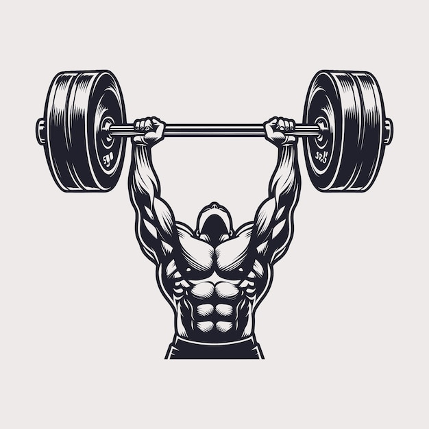 Illustration a person lifting dumbbells