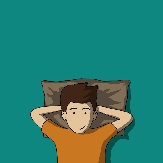 Vector illustration of a person lying down looking up