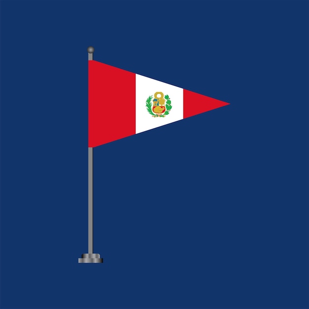 ペルー国旗のイラスト テンプレート