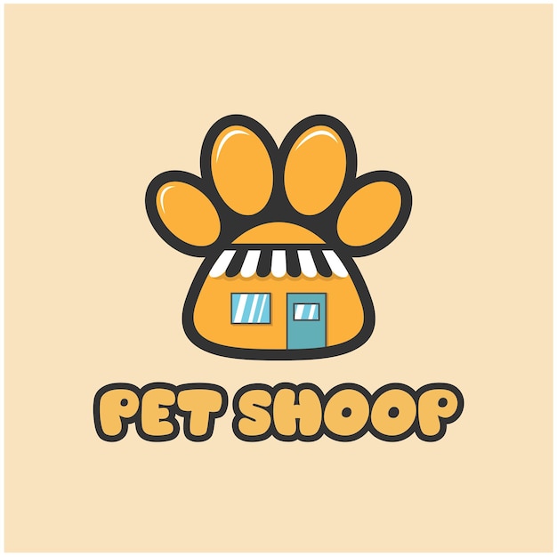 Illustration pet shop design premium vector