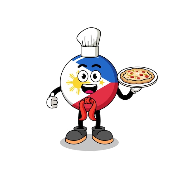 Illustration of philippines flag as an italian chef