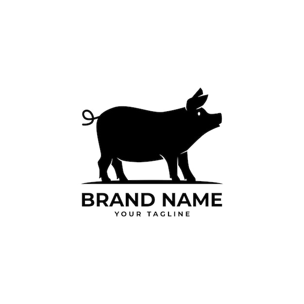 Иллюстрация векторный шаблон логотипа свиньи