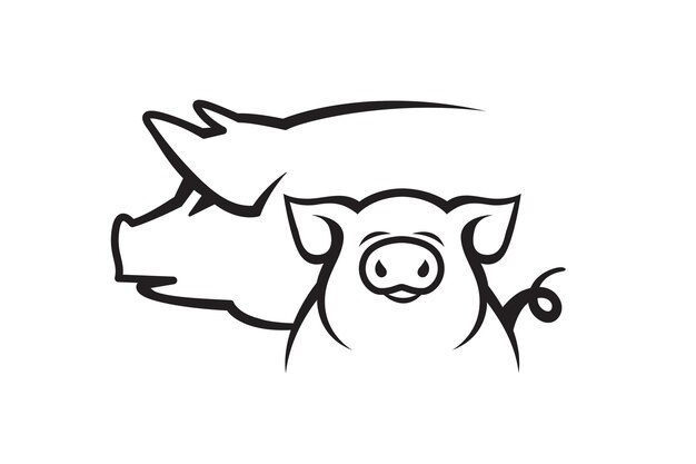 illustration of pig and piggy