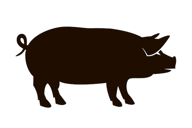 Vector illustration of pig silhouette
