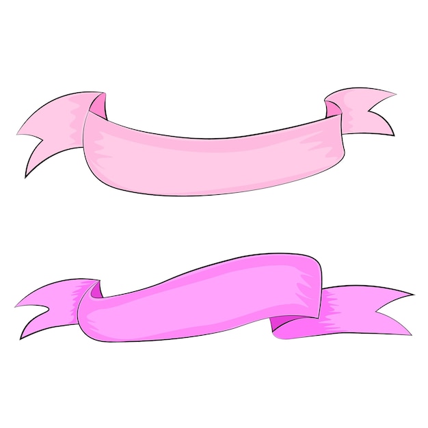 Illustration of pink banner ribbon setx9