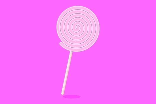 illustration of a pink lollipop vector design