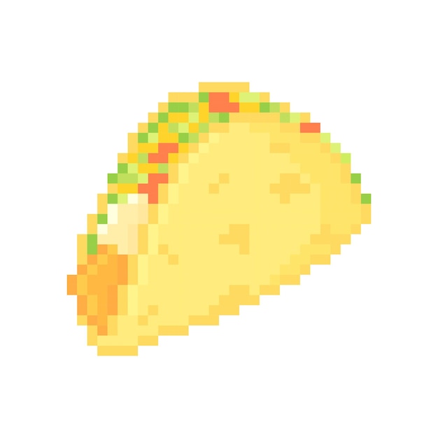 Illustrazione di taco pixelati