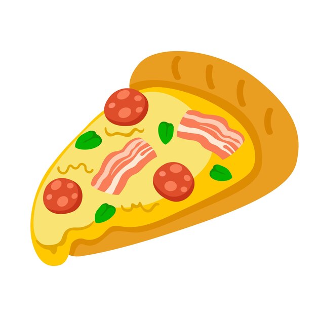 illustration of pizza slice white on background vector