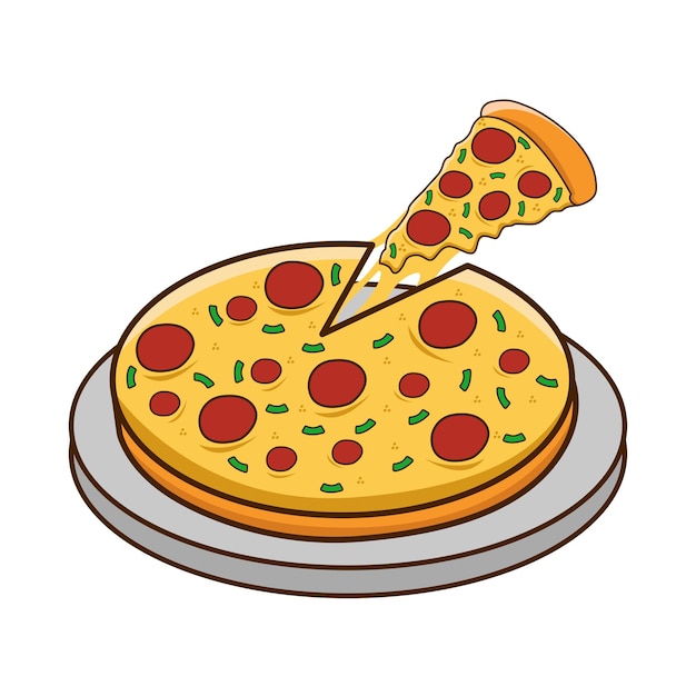 Illustrazione di una pizza