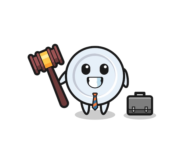 Vector illustration of plate mascot as a lawyer