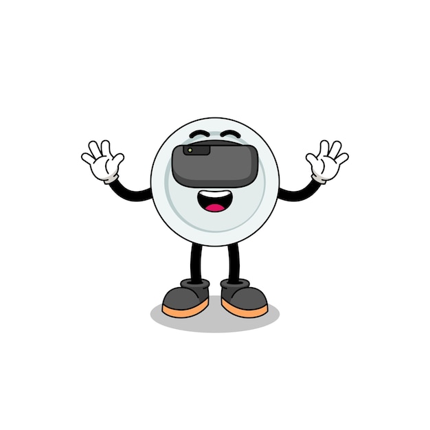 Illustration of plate with a vr headset