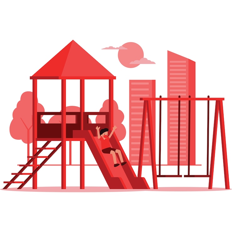 Vector illustration of a playground