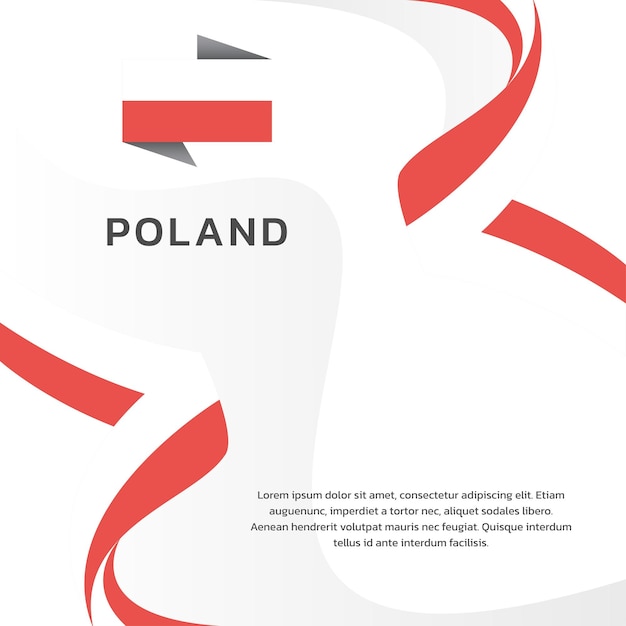 ポーランドの旗テンプレートのイラスト