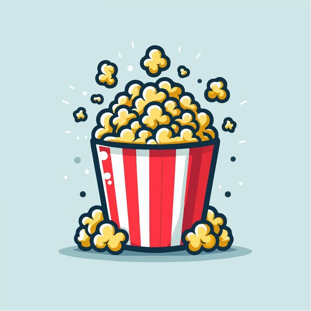 Vector illustration of popcorn in a bucket