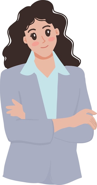 Illustration portraif of bussiness woman with arms crossed vector