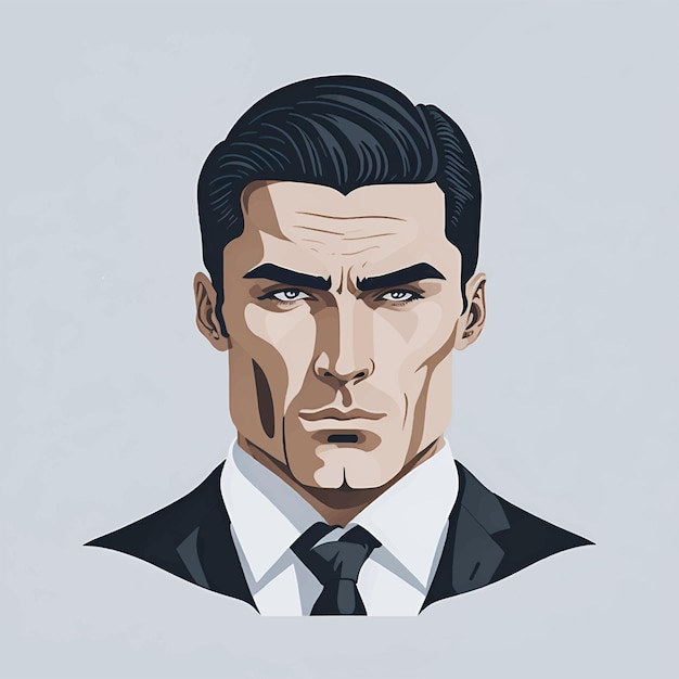 Illustration portrait of business man head vector