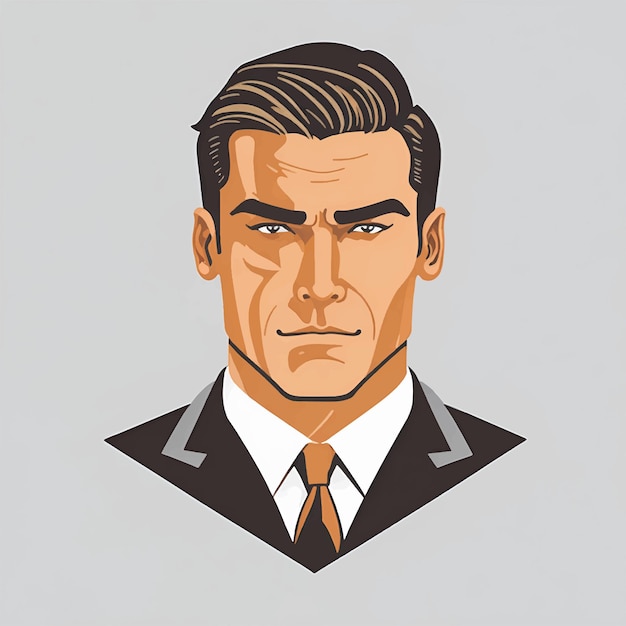 Vector illustration portrait of business man head vector