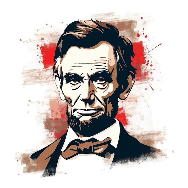 アメリカ大統領エイブラハム・リンカーンの肖像画のイラスト