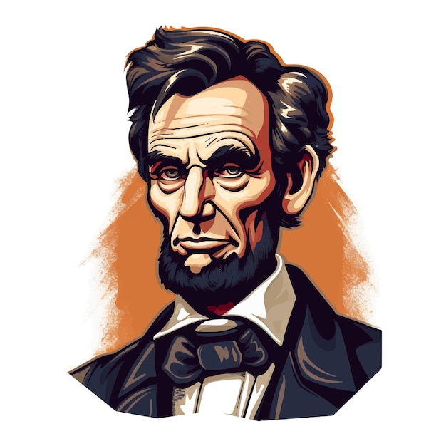 Vettore illustrazione di un ritratto del presidente degli stati uniti abraham lincoln