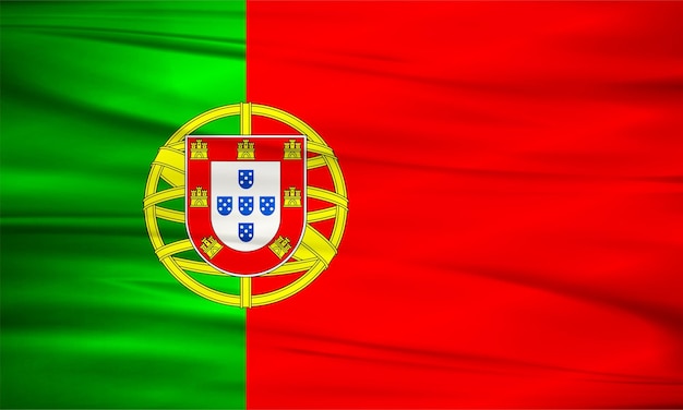 Illustration of portugal flag and editable vector portugal country flag