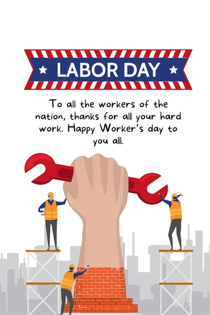 Vector illustration of a poster of labor day celebrations