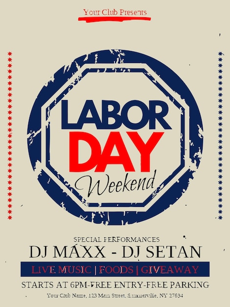 Vector illustration of a poster of labor day celebrations