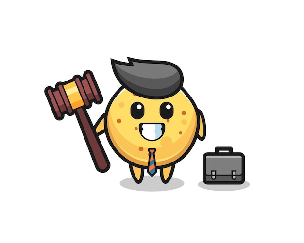 Illustration of potato chip mascot as a lawyer