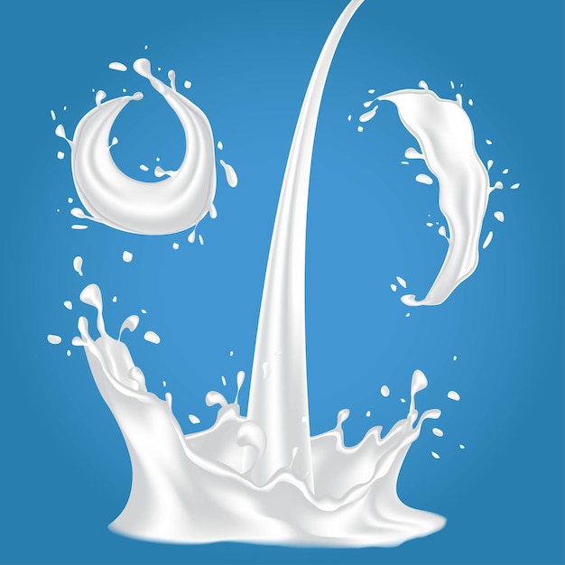 illustration of pouring milk and splashing milk