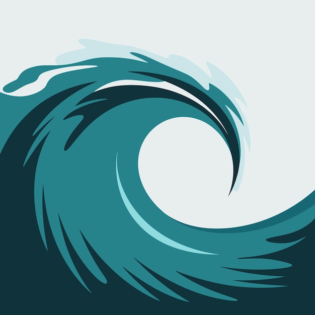 illustration of a powerful ocean wave showcasing fluid motion and energy
