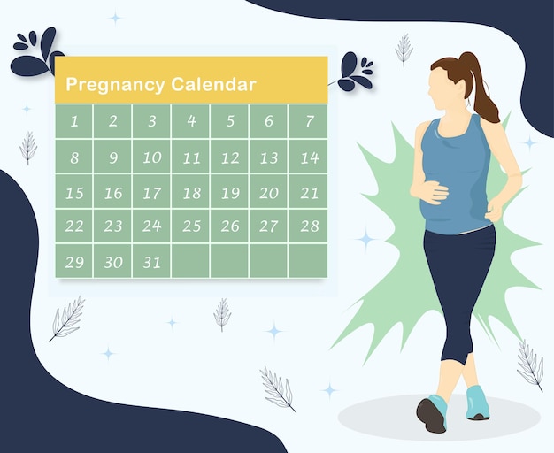 妊娠と乳児喪失啓発月間を運動して走る妊婦のイラスト