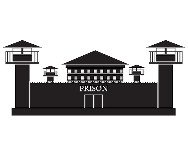 Vector illustration of prison building