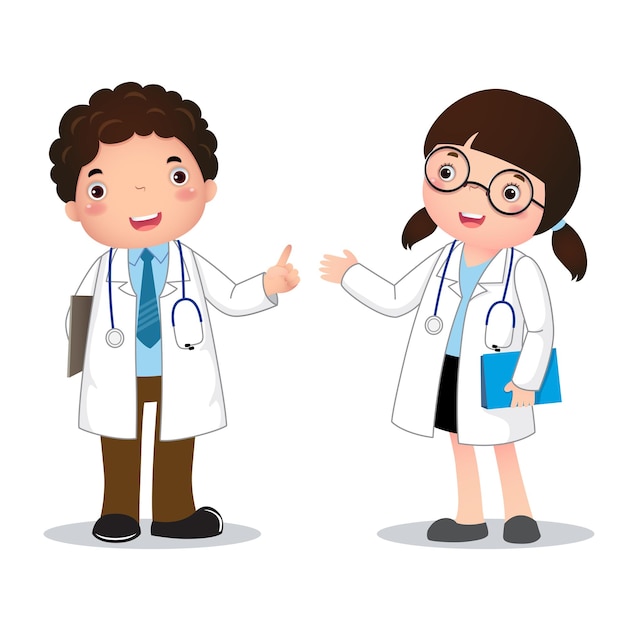 Illustration of profession costume of doctor for kids