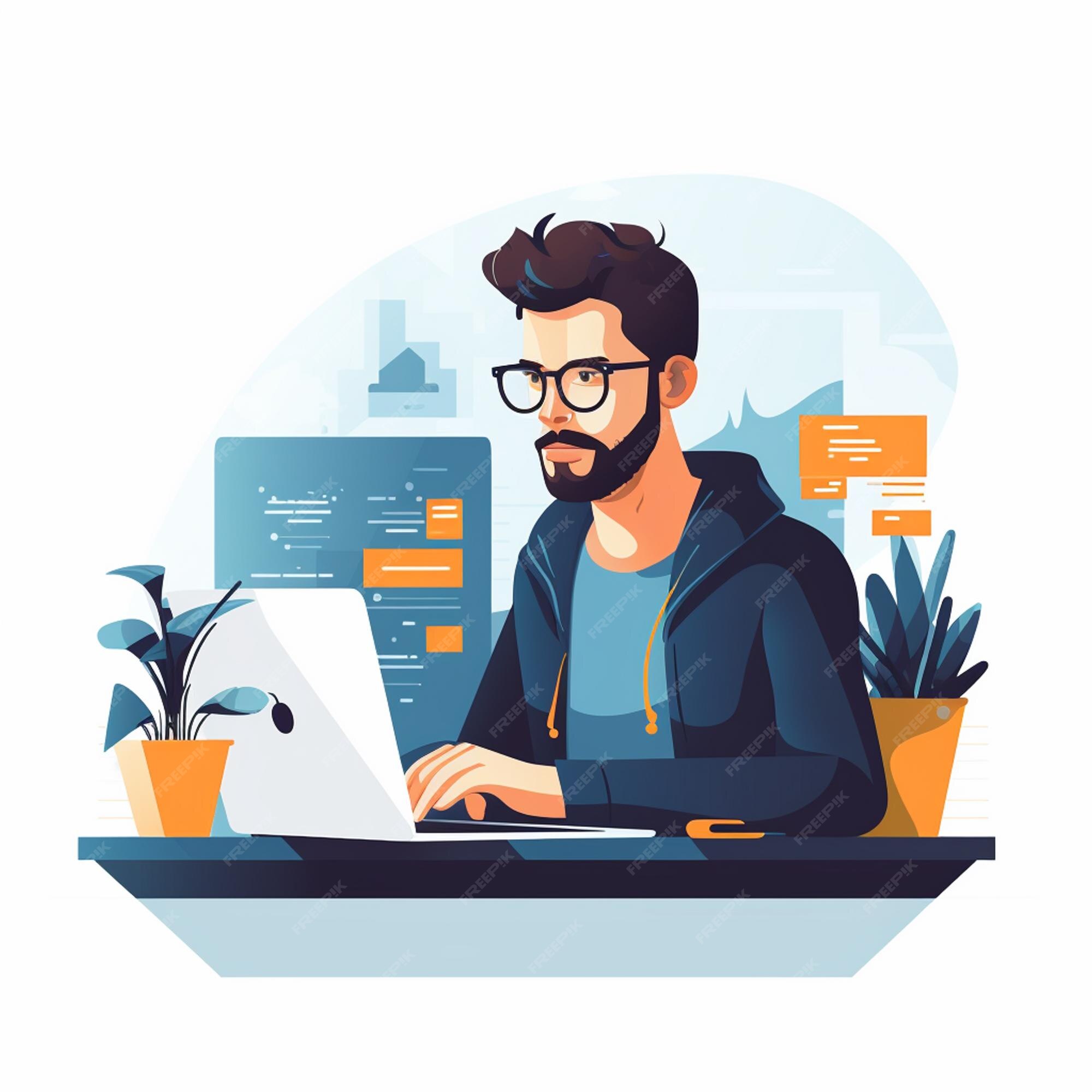 Illustration programmer computer vector technology concept web digital ...
