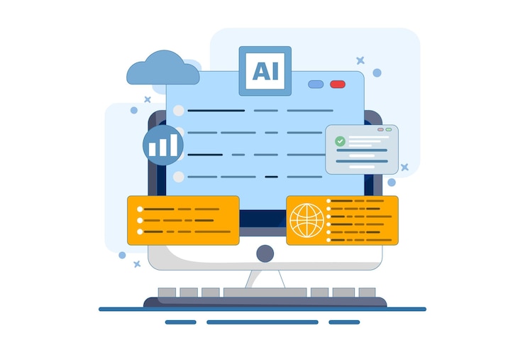 Vector illustration programming and communication concept or software and mobile app development