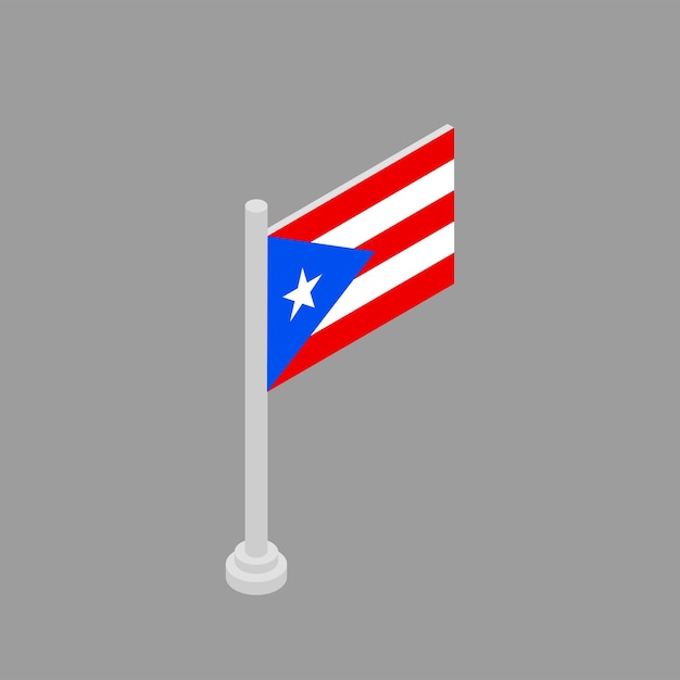 Illustration of Puerto Rico flag Template