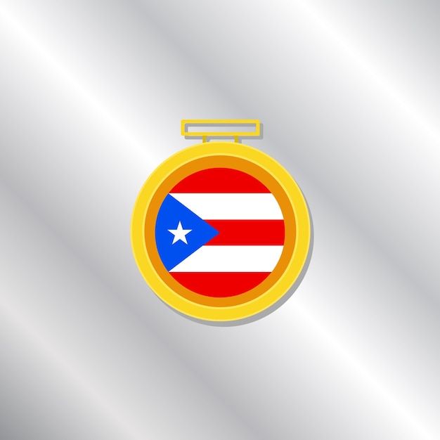 プエルトリコの旗のイラスト テンプレート
