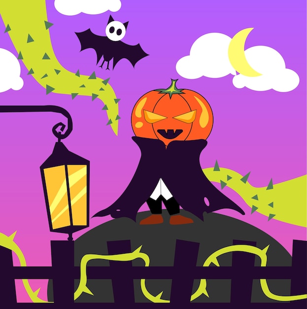 illustration pumpkin man