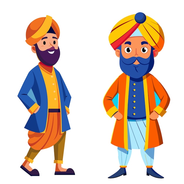 Illustration Of Punjabi Sardar Character