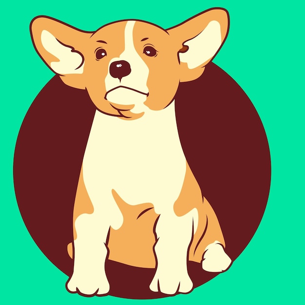 Vector illustration of a puppy daydreaming