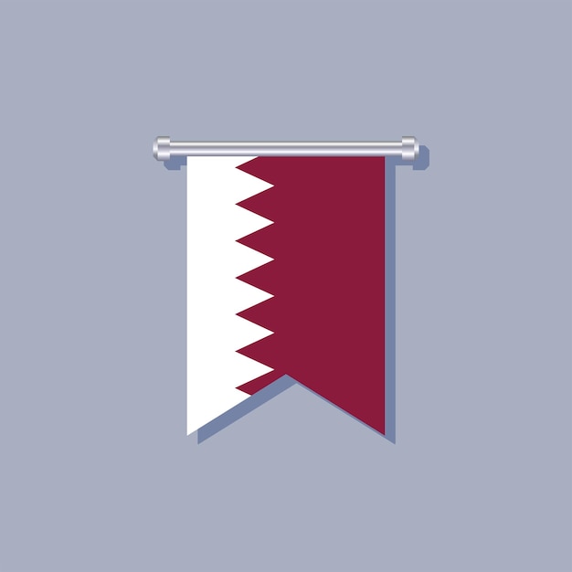 Illustration of Qatar flag Template