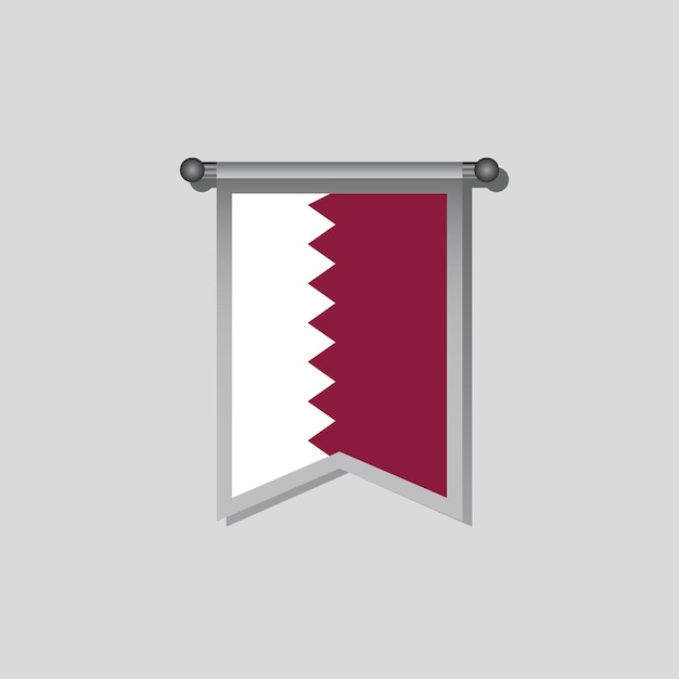 Illustration of Qatar flag Template