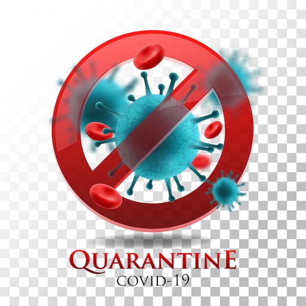 illustration quarantine covid-19 on transparent background
