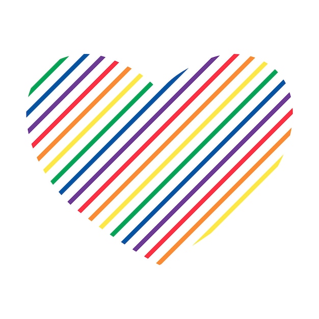 An illustration of a rainbow heart pride concept