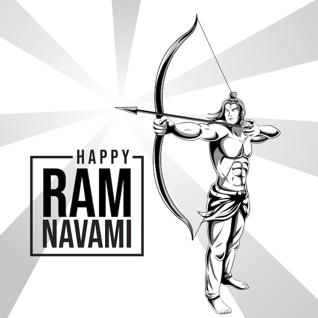 主ラーマの Ram Navami 誕生日のイラスト